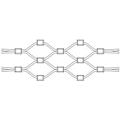 Lanková sieť, 0,8 x 5 m, oko 60 x 104 mm, ø 2 mm, AISI 304 Lanková sieť, 0,8 x 5 m, oko 60 x 104 mm, ø 2 mm, AISI 304